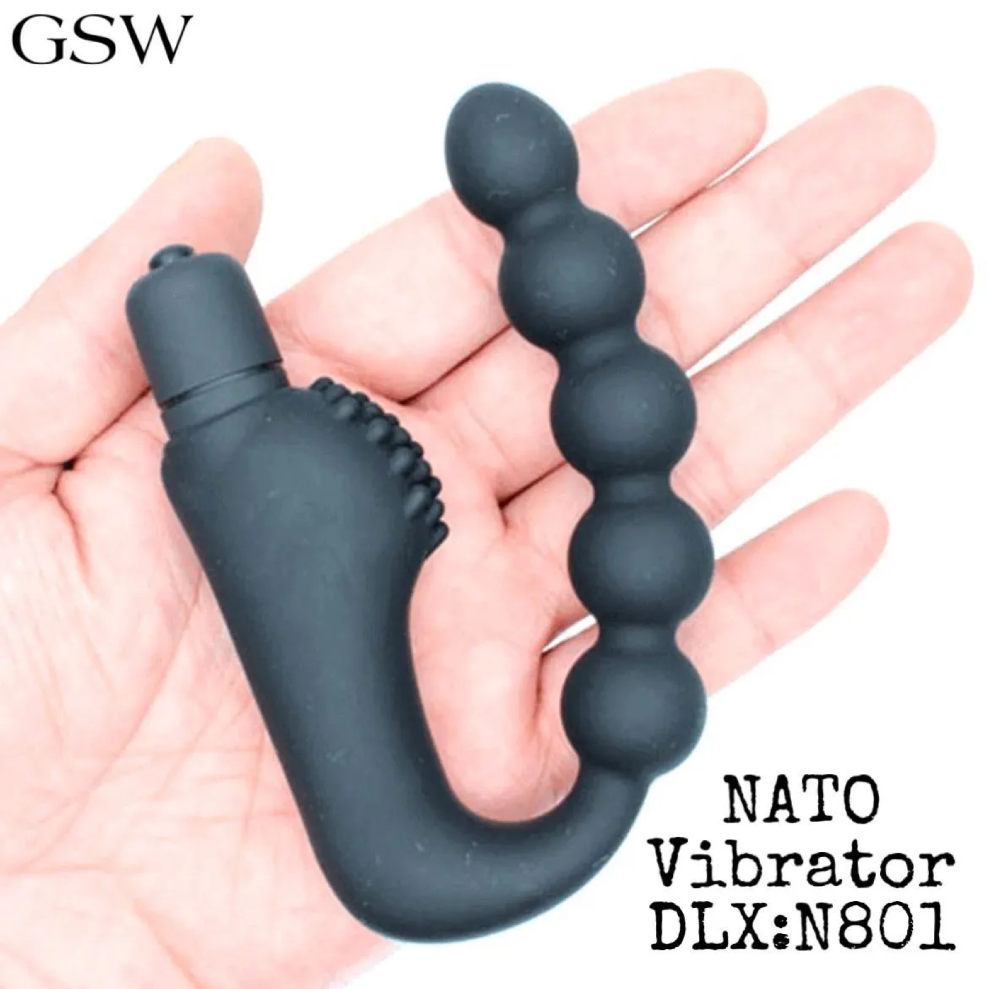 NATO Vibrating Anal Beaded Butt Plug With Remote